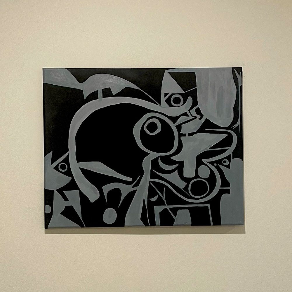 Abstract Art Basel Original Surrealist Modern Acrylic Painting - 16” x 20”